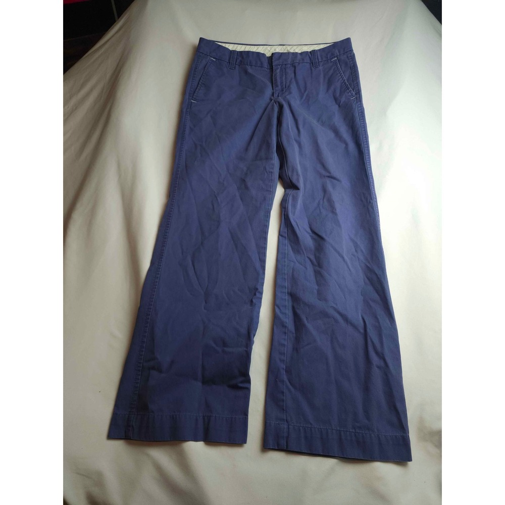 Gap Blue Wide Leg Trousers Womens 6 Regular Cotton Blend Casual Work Pants